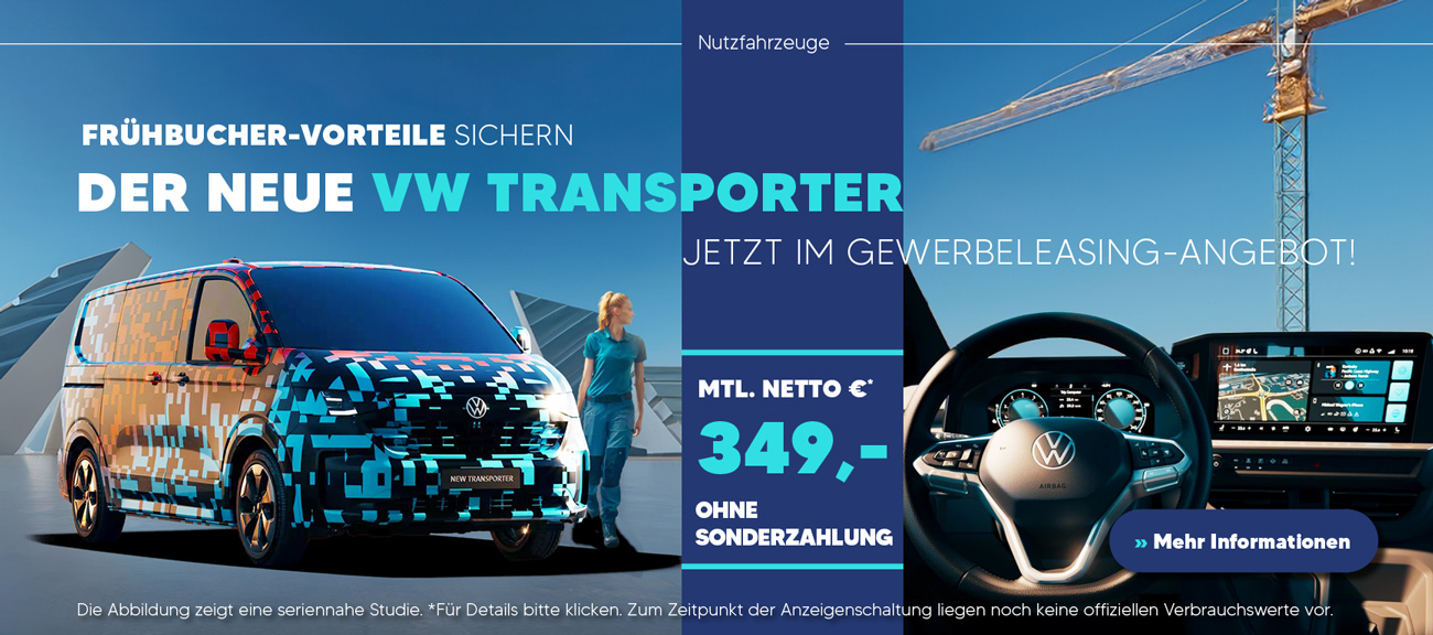 Der neue VW Transporter Autohaus Huster - jetzt Gewerbeleasing nutzen SALE Angebot Zwickau und Meerane
