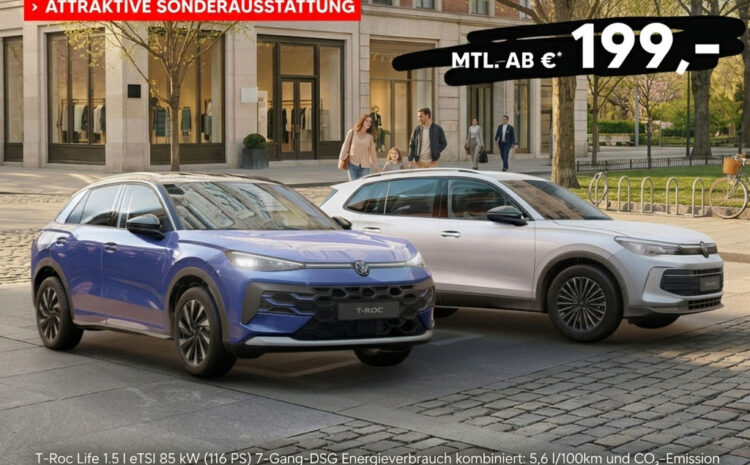  Kurzfristig verfügbare T-Roc und Tiguan